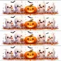 Preview: Essbares Tortenband Halloween mit niedlichen Gespenstern & Kürbissen, 4er-Set
